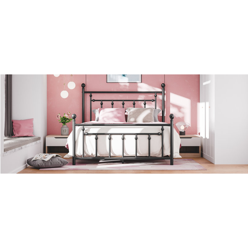 Laurel Foundry Modern Farmhouse Edsall Metal Bed with Headboard and